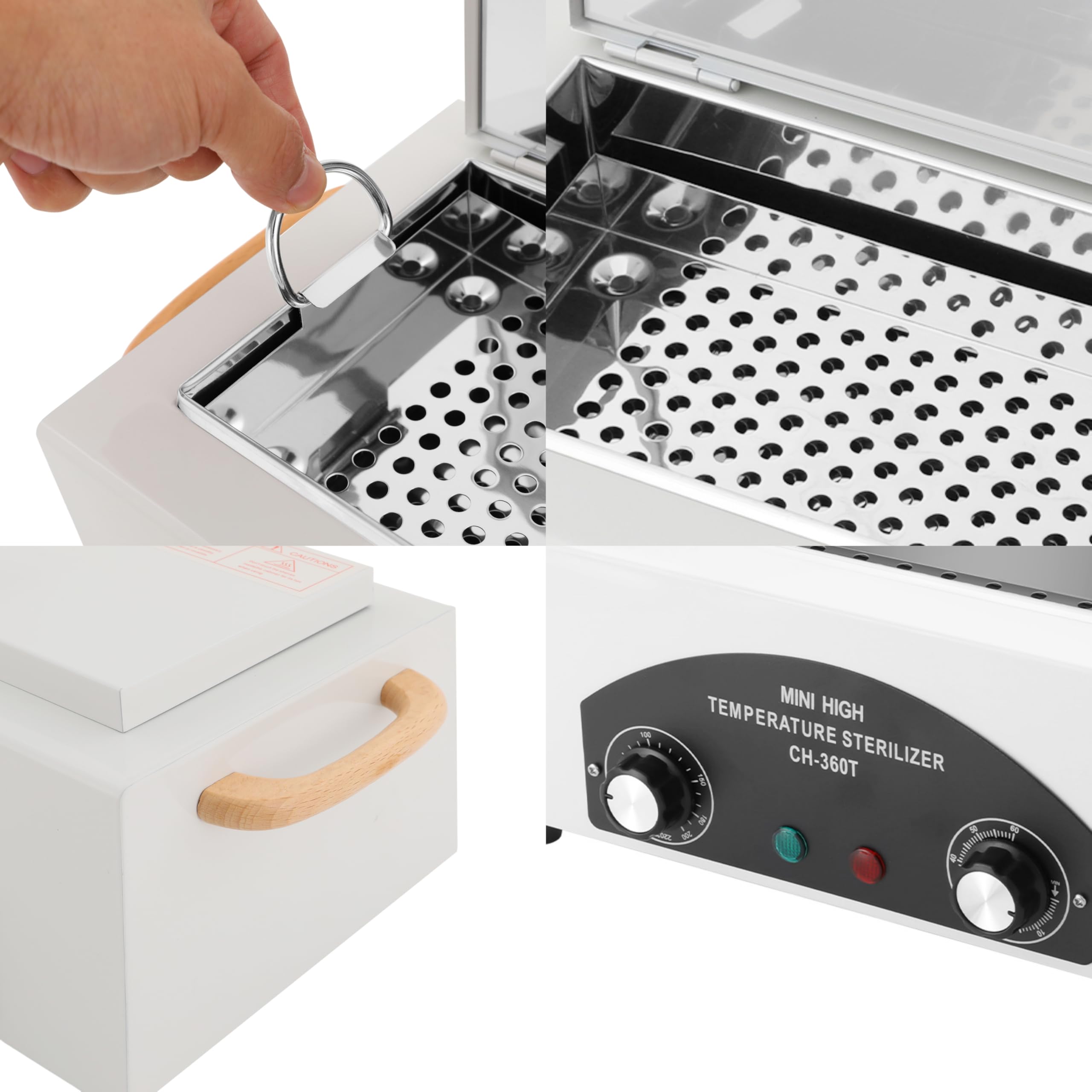 Sterilizzatore ad alta temperatura da 300 W, 2 l, in ferro e acciaio inossidabile, 50 – 220 ℃, temperatura regolabile, piccolo dispositivo di sterilizzazione, disinfezione ad alta temperatura per