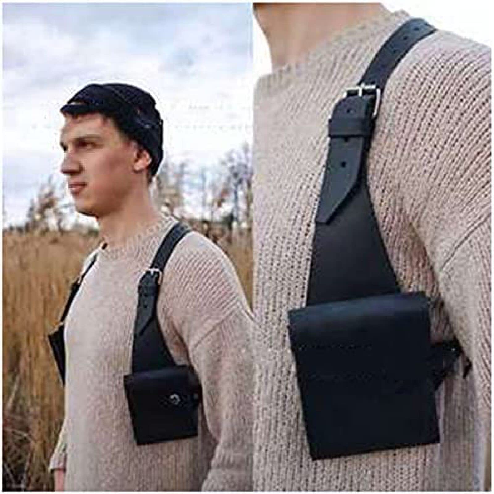 Harnais Antivol Style Médiéval En Cuir PU - Sac Bandoulière Ajustable Pour Téléphone, Portefeuille - Sécurité Renforcée
