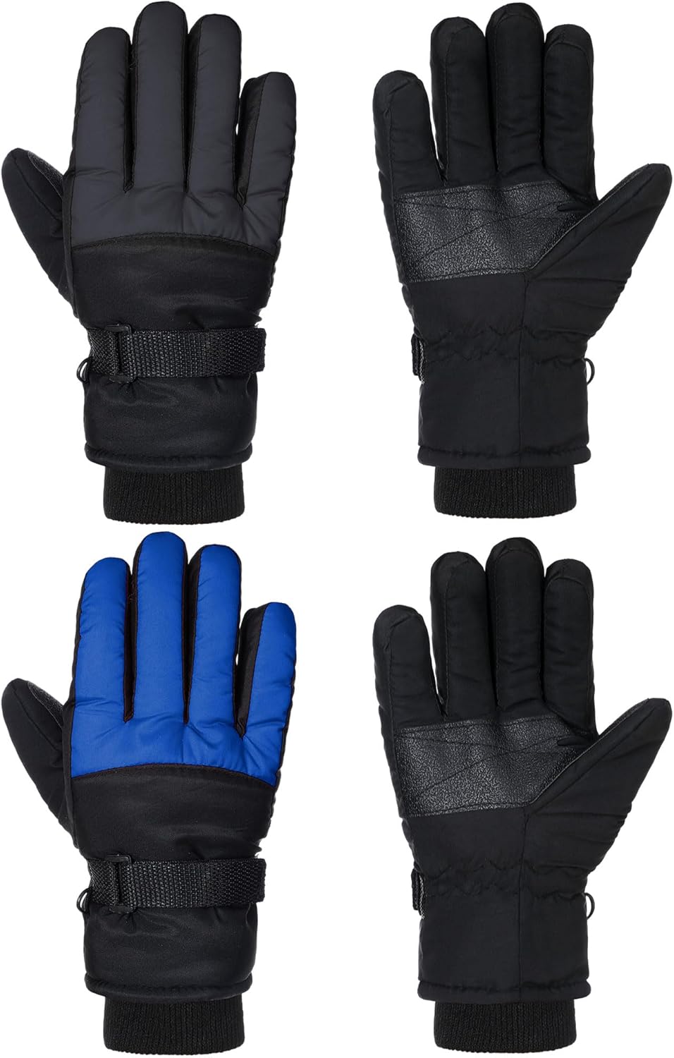 SATINIOR 2 Pairs Kids Waterproof Winter Snow Gloves Ski Gloves for Boy Girl Outdoor Warm Thickening Snowboar