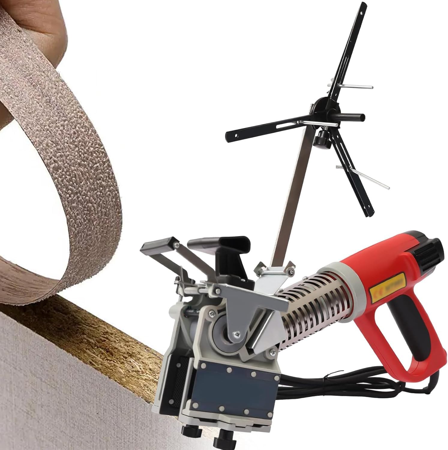 BOOZXCV Manual Portable Edge Banding Machine - 2000W Curve and Straight for Woodworking