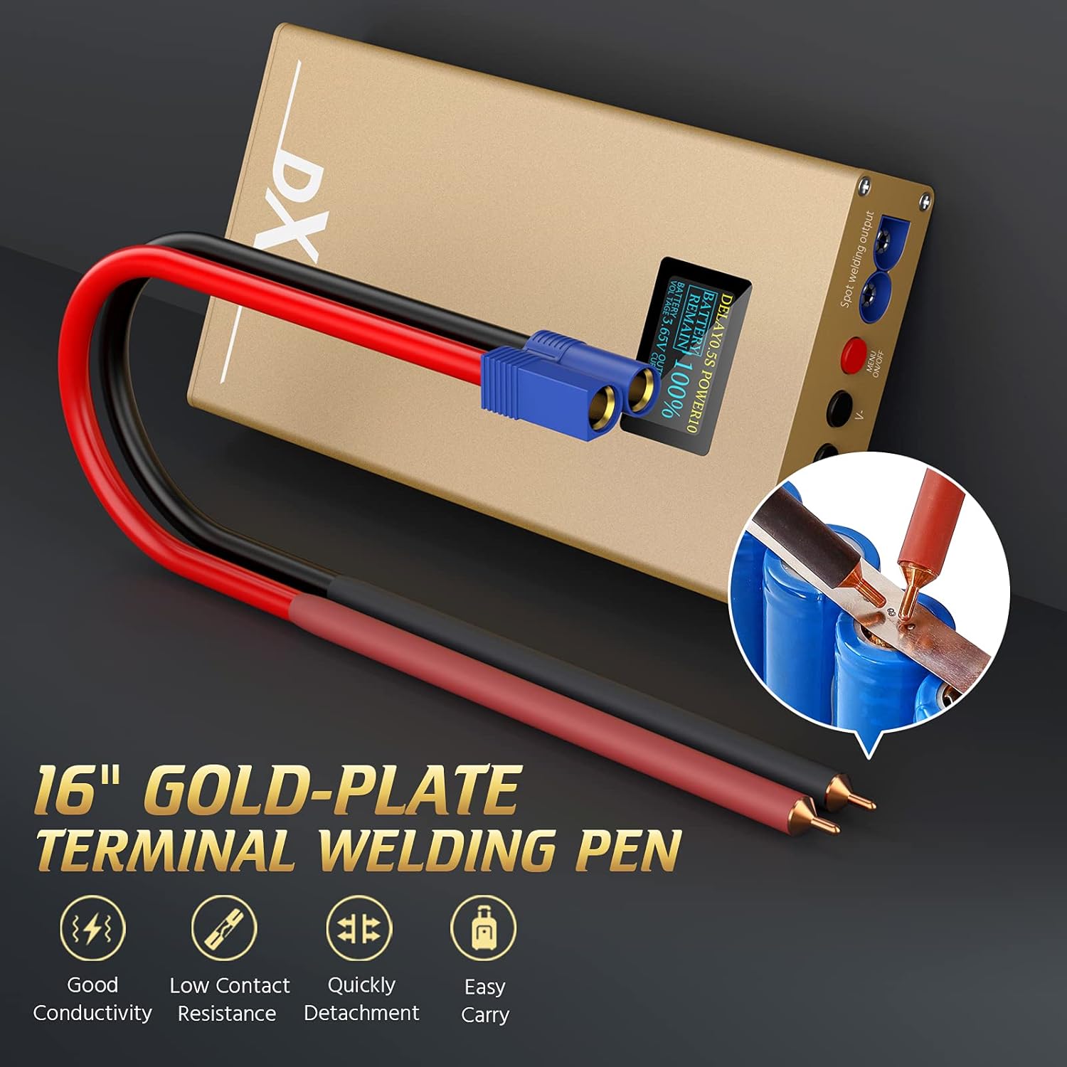 Upgraded Mini Spot Welder with LCD Screen & Bulti-in 10600mAh Big Battery, 20 Gears Adjustable DIY Portable Handheld Spot Welding Machine for Battery, with Spot Welding Pen & Nickel Sheet - - 