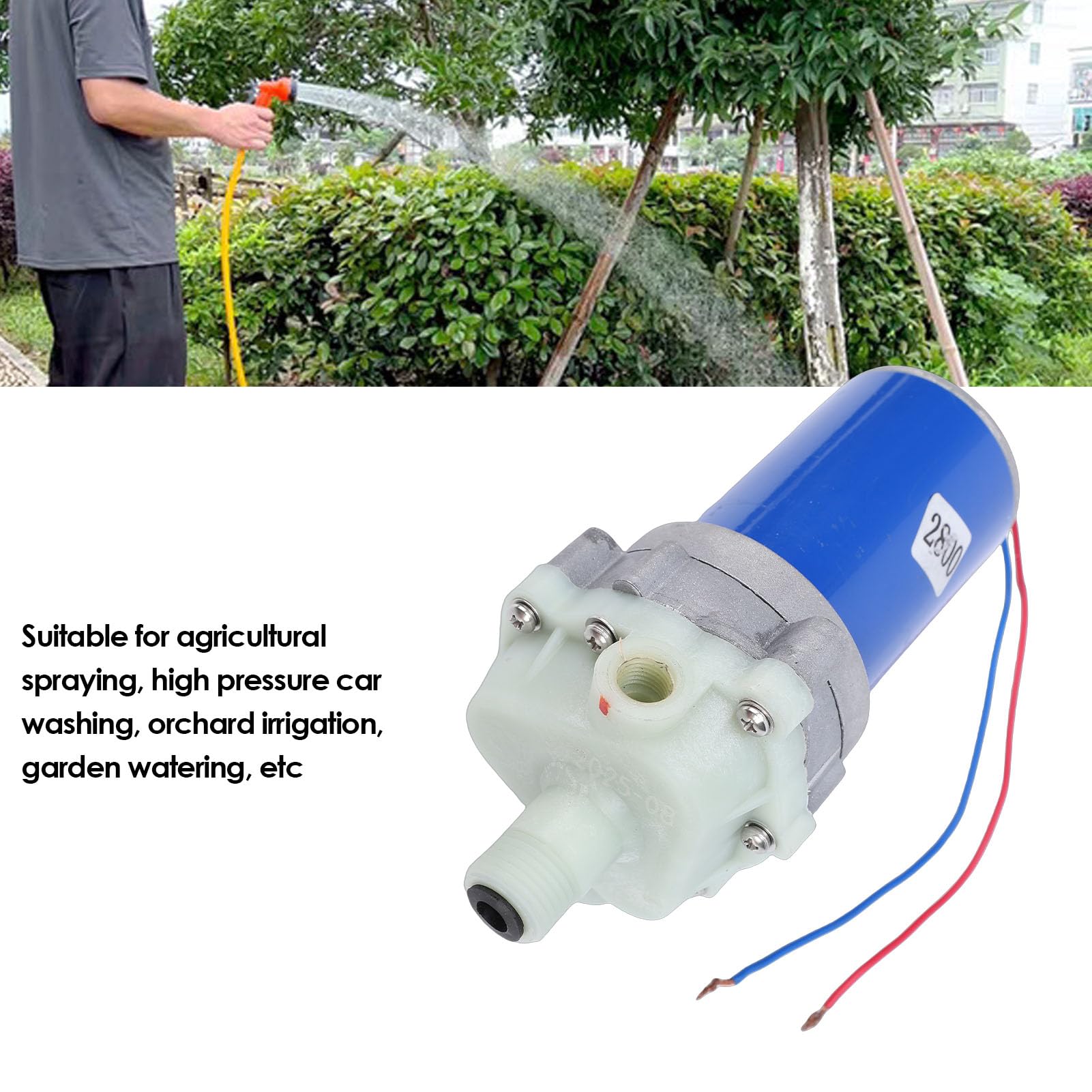Jeffergarden Pompa a Membrana Autoadescante a Triplo Cilindro, Materiale ABS, Potenza 70 W, Portata 5,5 L/min per Irrorazione Agricola e Irrigazione del Giardino