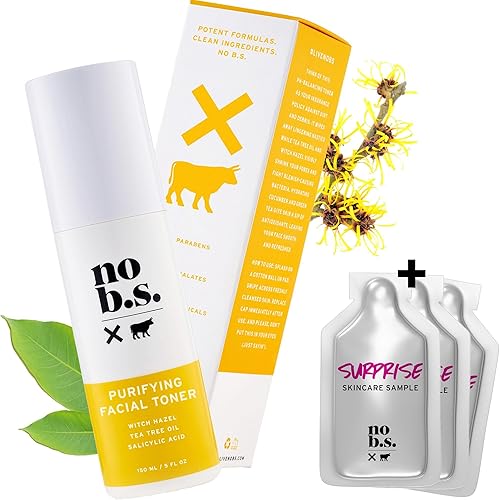 Tónico facial de ácido salicílico sin BS con aceite de hamamelis, lavanda y árbol de té, minimizador de poros. Tratamiento aclarante para el acné.