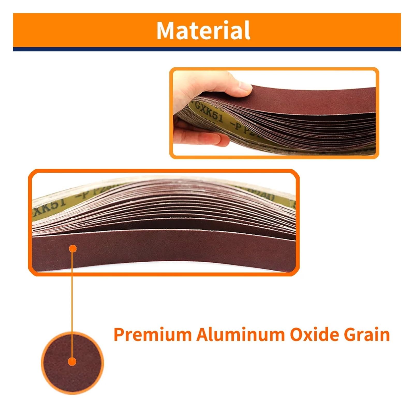 Nastro Abrasivo Kit di nastri abrasivi da 24 pezzi 762 * 25 mm, 4 for ogni grana 60/80/120/150/240/400, in ​​alluminio for lucidatura legno e metallo Per Levigatrice A Nastro Portatile