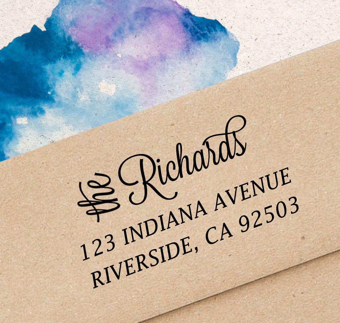 Printtoo Custom Return Self Inking Address Stamp Personalized Calligraphy Rubber Stationary Stamp