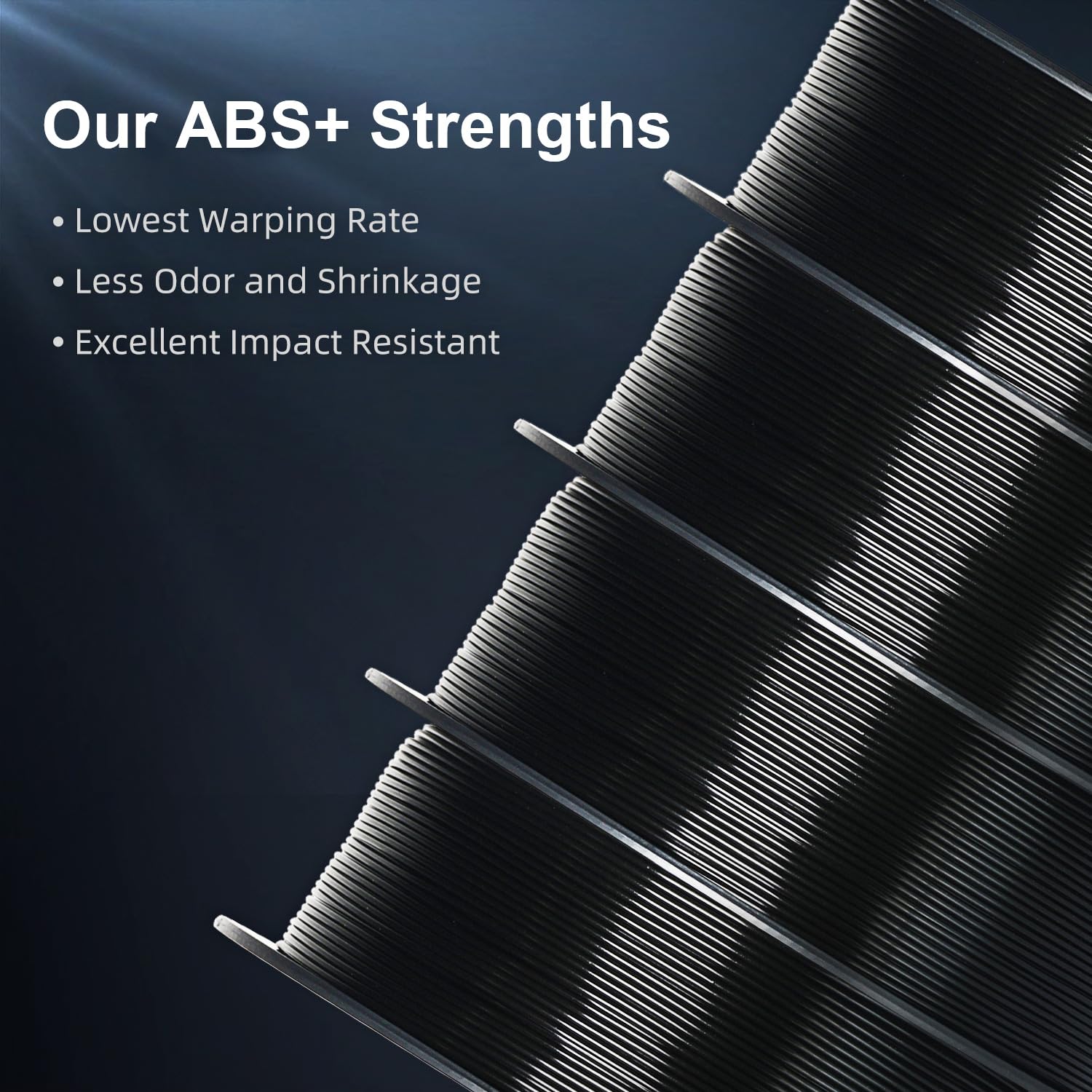 Geeetech ABS+ Filament 1.75mm, Strong and Durable 3D Printer Filament, Low Warping Rate, Impact-Resistant, Dimensional Accuracy +/- 0.02 mm, 1 kg Spool, White