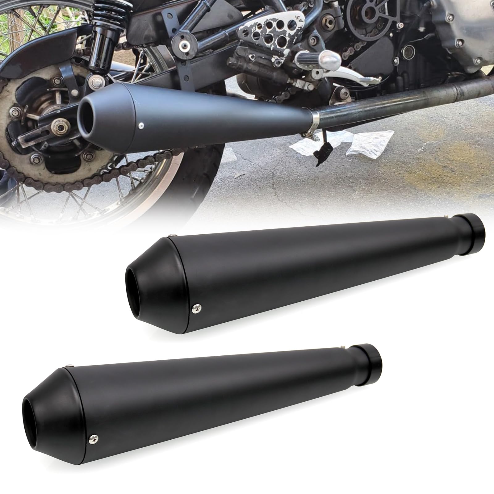 Sporacingrts 2PCS Stainless Steel Mufflers