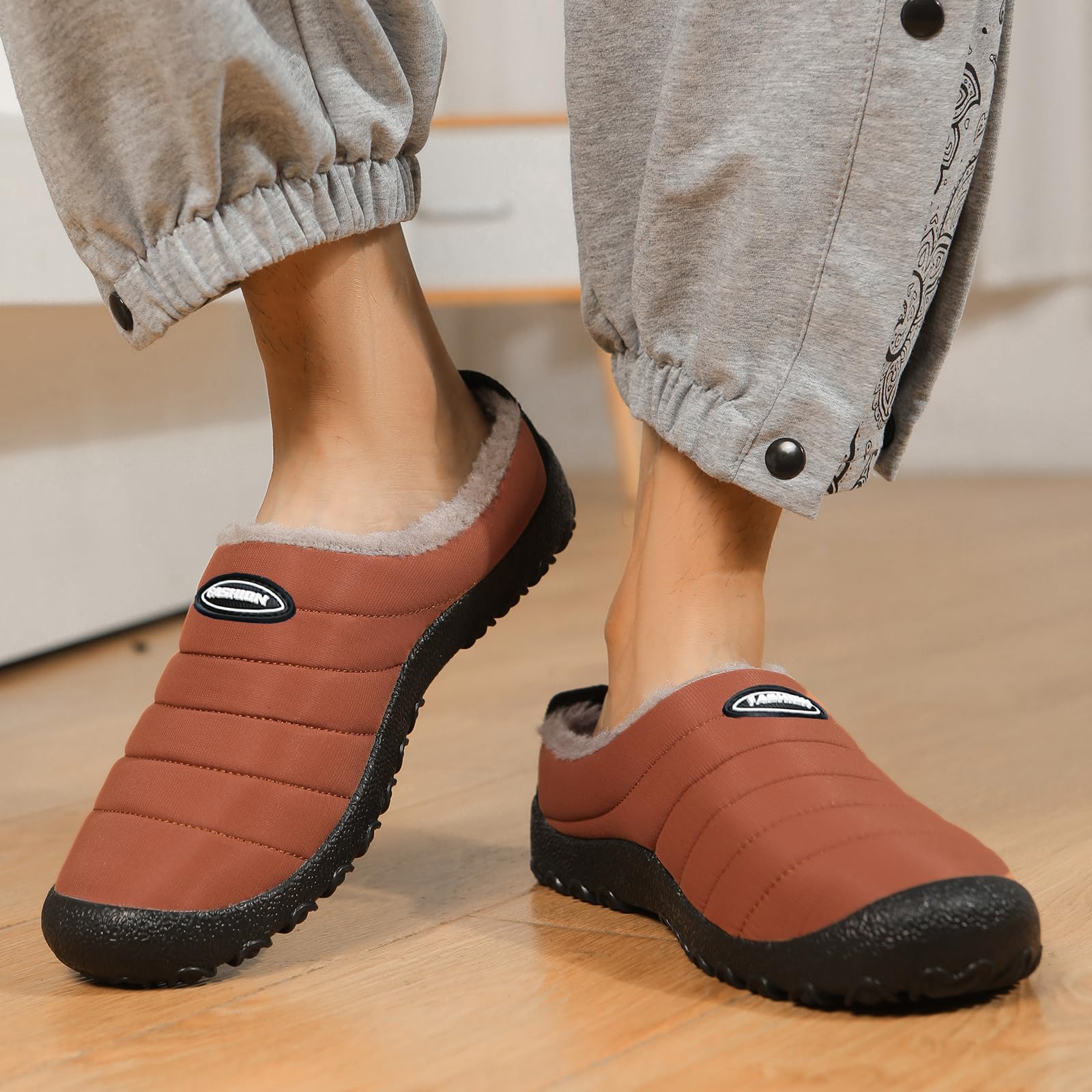 Rojeam Invierno Zapatillas de Casa para Hombre Mujer Pantuflas Antideslizantes Cálidas y Cómodas Zapatillas de Estar por Casa