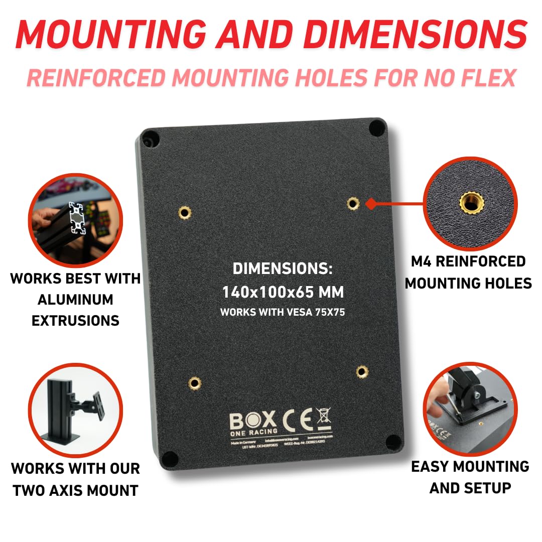 GTM-M2 SimRacing Button Box mit 17 Funktionen – PC-Seitenkonsole für Simracer | LED-Engine-Start & Zündschalter mit Sicherheitskappe | USB Plug & Play | SimHub-kompatibel | Sticker & Mount inkl.