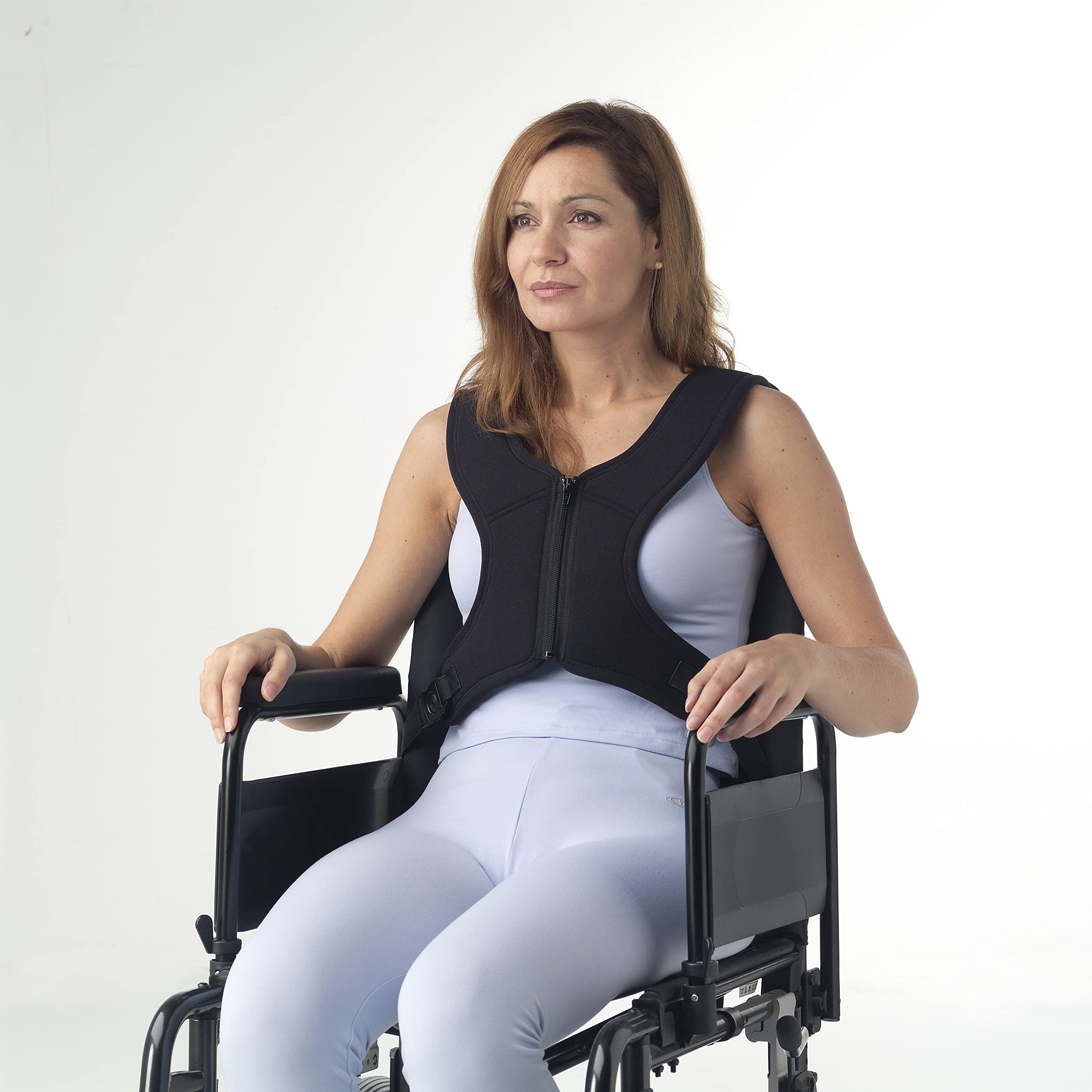 Obbocare - Posicionador Torácico En Forma De X De Neopreno Para Silla De Ruedas. Sujeción Con Regulación Frontal Con Cremallera. Cierre Trasero Con Clip. Talla 0