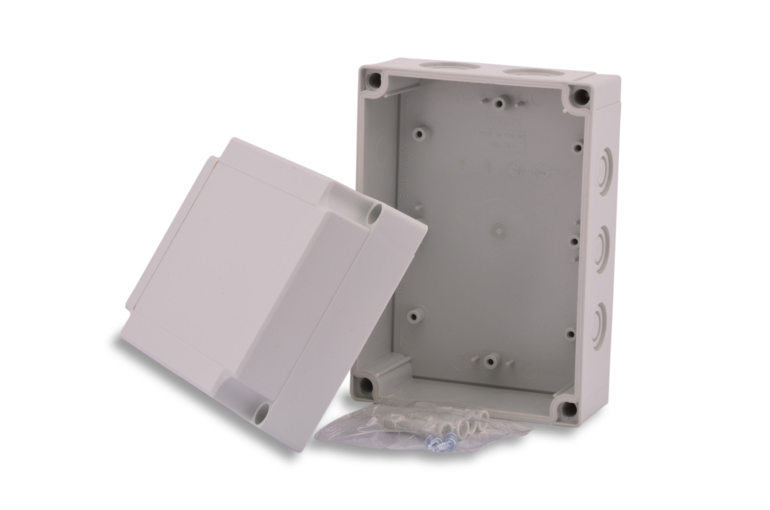 BOXEXPERT Contenitori industriali in policarbonato 180x130x100mm Scatola di distribuzione per armadi di controllo in plastica Michel serie IP67, RAL7035