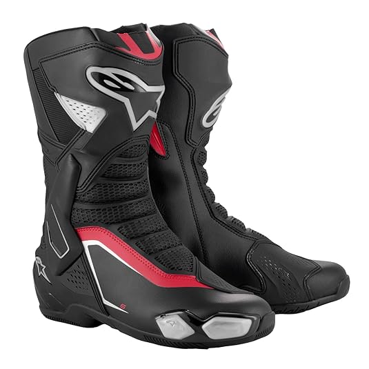 alpinestars SMX6 Black×Red【26cm】 Alpinestars SMX-6 V3 Motorcycle Boots, High-Speed Protection
