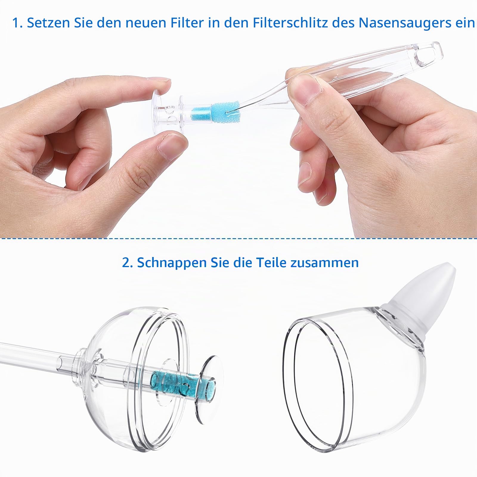 Grownsy 120 Stück Premium Nasensauger Hygiene Filter, Baby Nasensauger Filter Ersatz für Grownsy/NoseFrida/NeilMed/Molucky/Mr. Pen Nasensauger und andere ähnliche Nasensauger. | Einweg, hygienisch und effizient, auch für andere ähnliche Nasensauger geeign