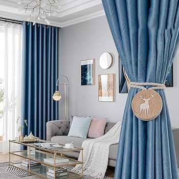 青色カーテン様 光を通す(非遮光)・多色展開・ベーシックな無地カーテン<水色