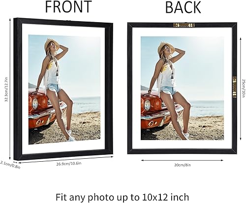 Miniatura 10 de Trwcrt Paquete de 4 portarretratos de 8 x 10 pulgadas, marcos de fotos flotantes rústicos de doble cristal, para fotos de hasta 10 x 12 pulgadas,