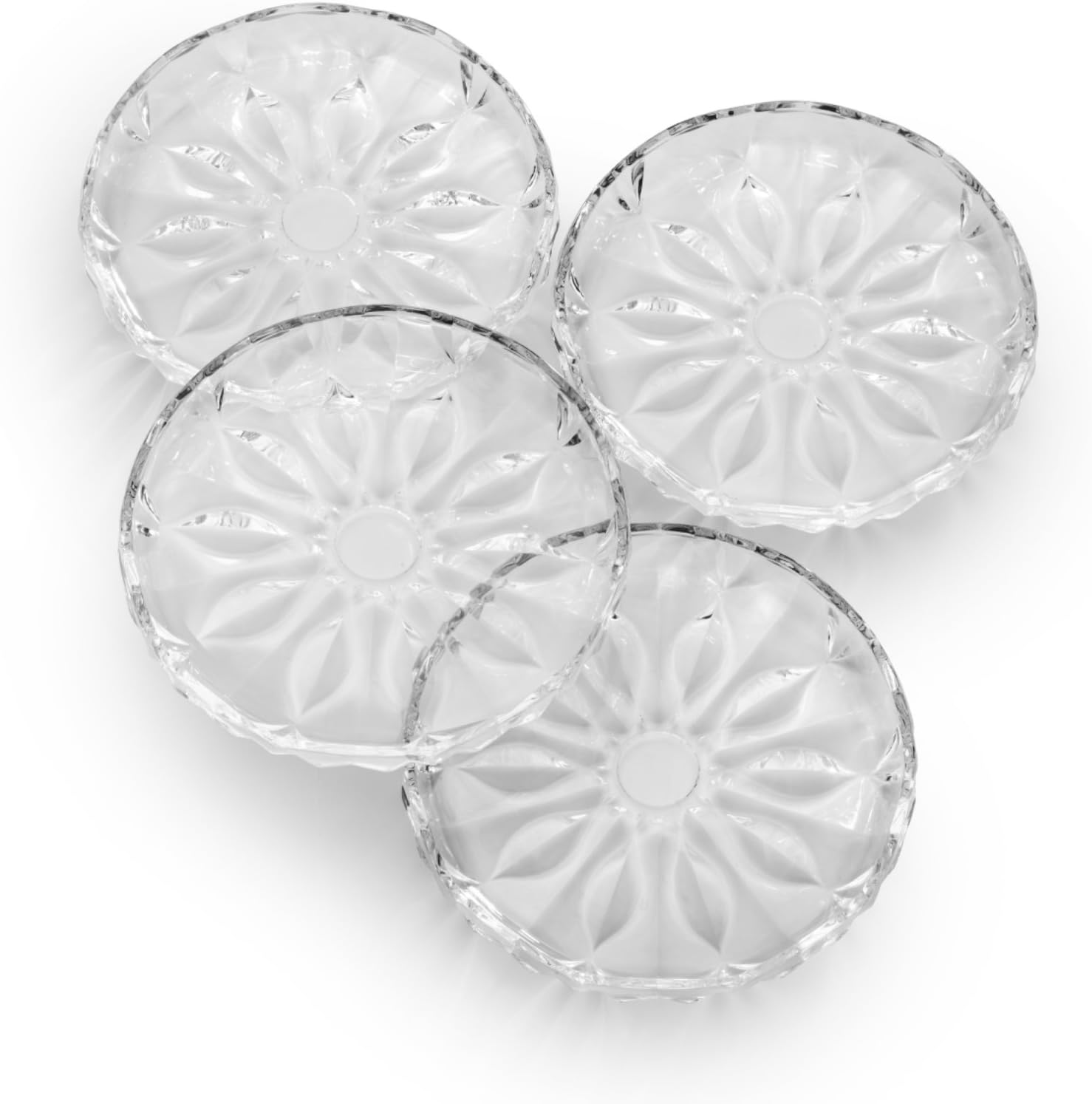 Celebrations by Mikasa Blossom Glass Appetizer Plate, 7-Inch, Set of 4