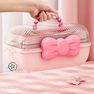 DURABLE HAIR ACCESSORIES ORGANIZER - Find the perfect 3 tier jewelry storage box for girls, made of safe materials, ensuring a long-lasting solution to keep their accessories neat and tidy.
