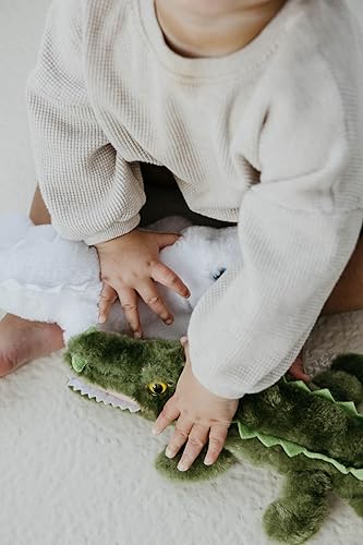 Miniatura 2 de The Petting Zoo Peluche de cocodrilo blanco y ojos azules, regalos para niños, animales salvajes del zoológico Onez, juguete de peluche de cocodrilo