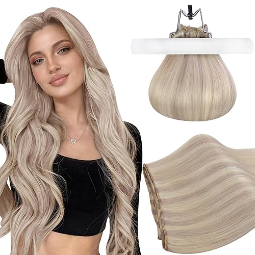 Miniatura 10 de Ugeat Extensiones de cabello humano real, color marrón chocolate, extensiones de cabello humano real, línea de pescado, extensiones de cabello