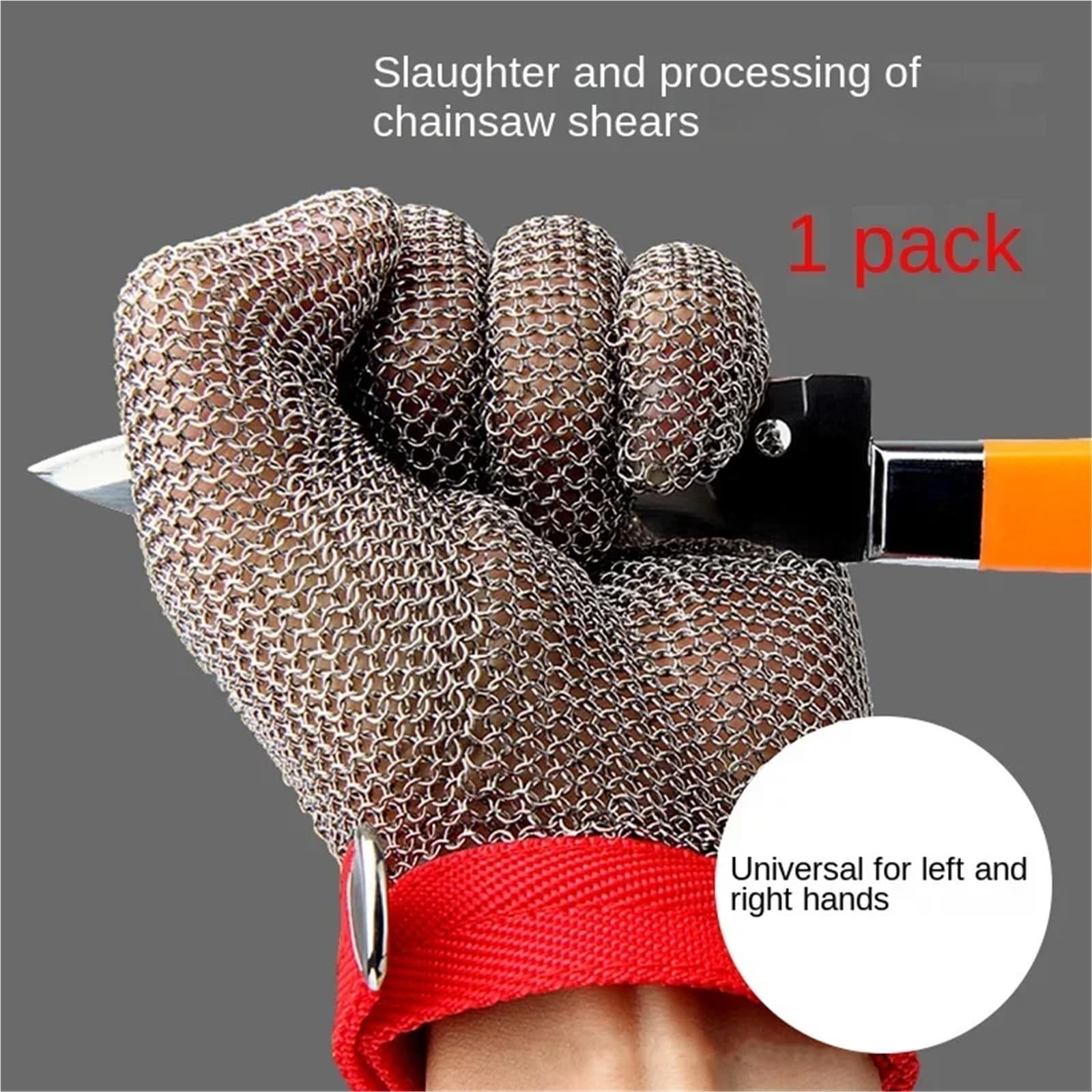 Schnittschutzhandschuhe, Schneidehandschuhe aus Edelstahl 304, Schutzklasse 5, Arbeitsschutz, 1 Stück(M-23)