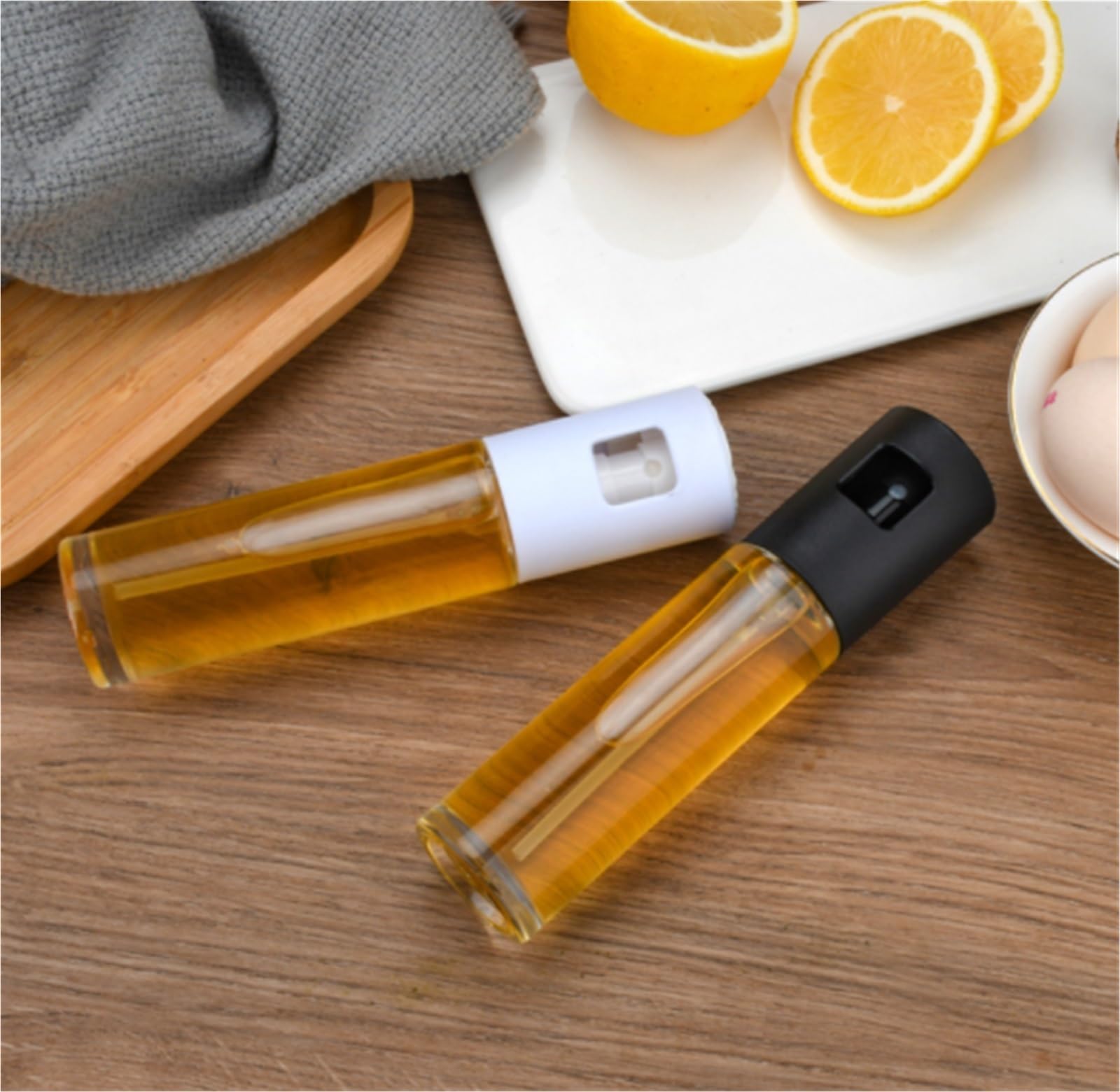Ölsprüher Für Speiseöl Haushaltsglaspresse Typ Olivenöl Sprühflasche For Luftfritteuse Braten Grillen Grillen Küche(Black)