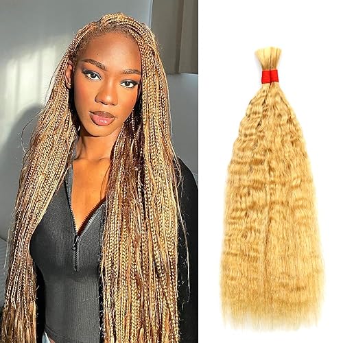 Cabello humano micro trenzado a granel, ondulado profundo, cabello humano virgen trenzado para micro trenzas, sin trama, extensiones de cabello