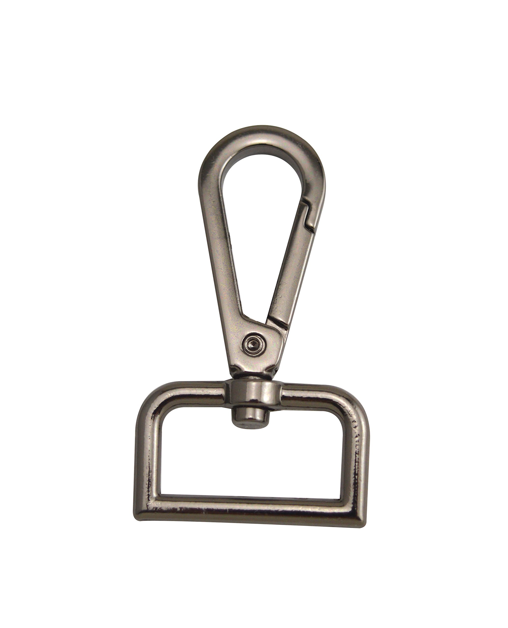 Wuuycoky Gun Color 1.5" Inner Diameter D Ring Smooth Lobster Clasps Swivel Snap Hooks Pack of 6