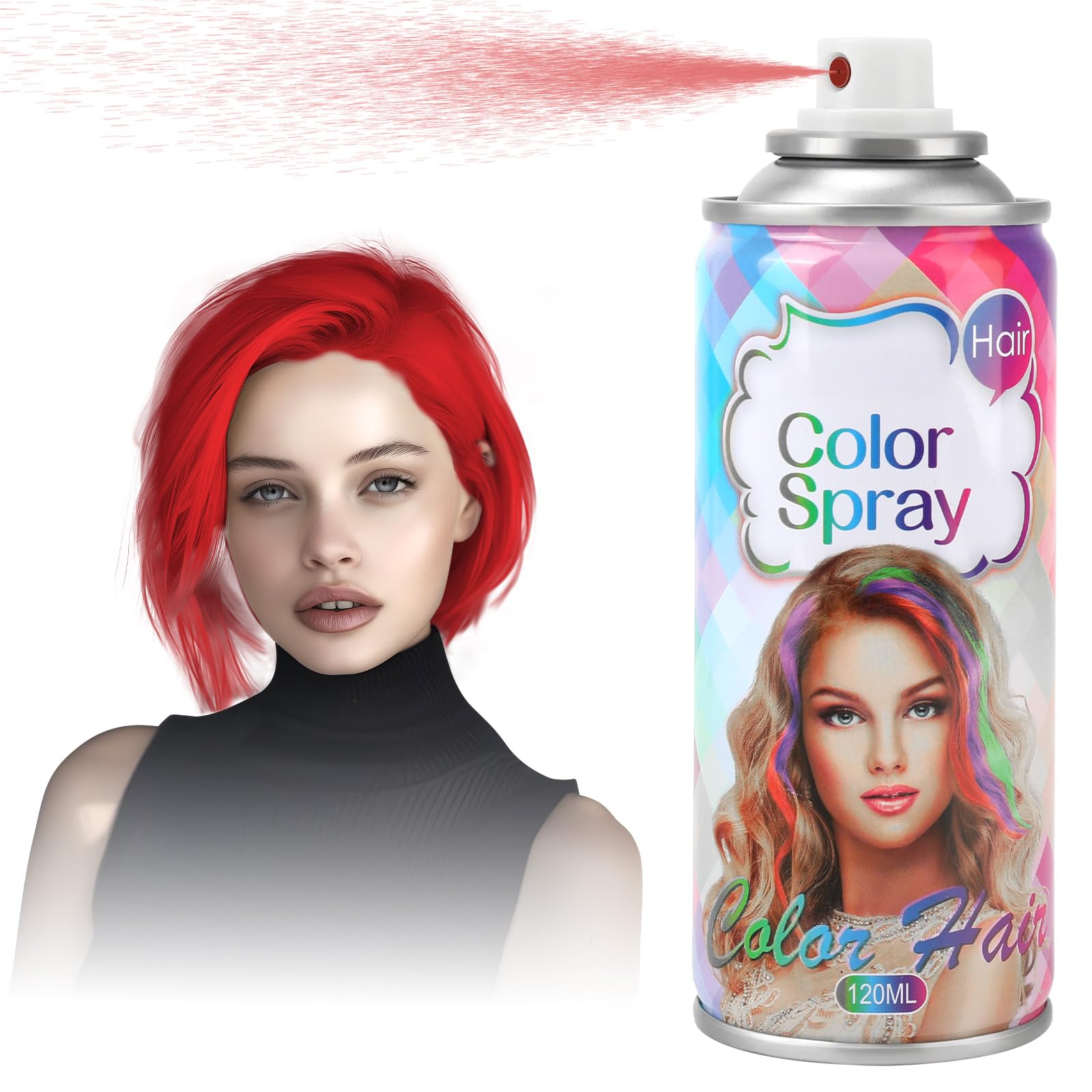 Red Temporary Hair Color Spray?Quickly Color??0 Irritation??Easy To Clean?Temporary Hair Dye