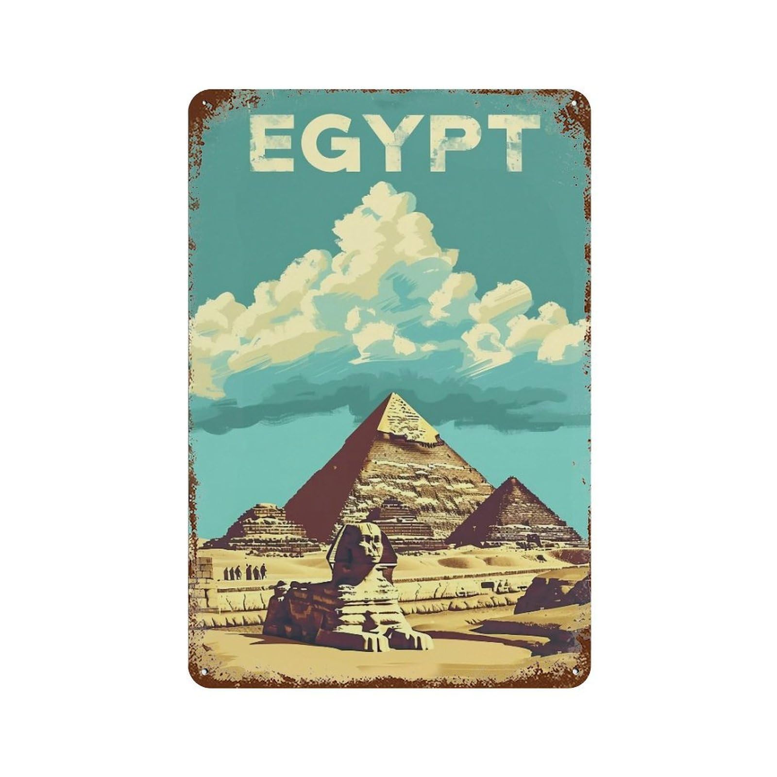 HDURYEYRYY Egpyt Travel Poster 04 Wall Retro Iron Vintage Art Metal Tin Sign Poster Modern Home Cofffee Club Art Bar Shop Decor 30x20cm