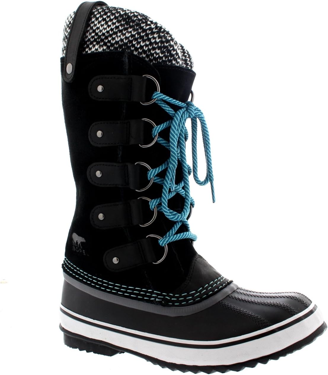 Sorel Womens Joan Of Arctic Knit Duck Rain Winter Mid Calf Snow Boots - Black - 5-36