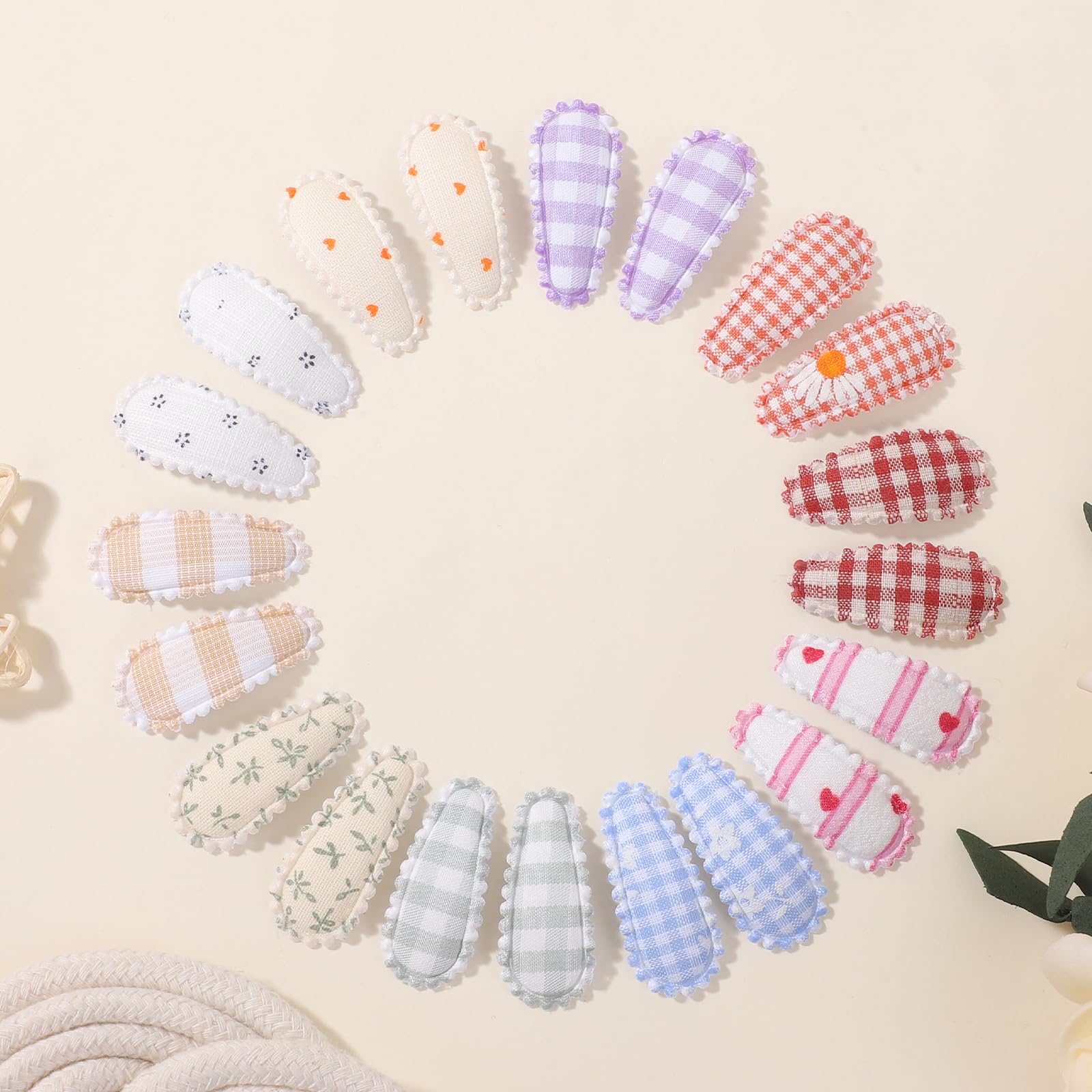20 PCS barrettes à cheveux et pinces à cheveux pour bébé fille à imprimé floral de 1,5 pouces - Barrettes antidérapantes et accessoires de cheveux pour bébé - Cheveux fins