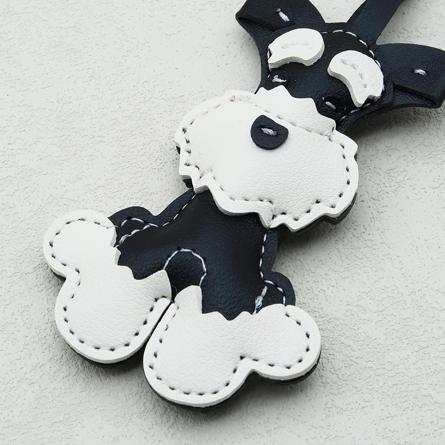 Key Chain Schnauzer Dog Keychain Puppy Bag Charm for Purse Handbags Accessories Handmade PU Leather for Women Gifts image 5