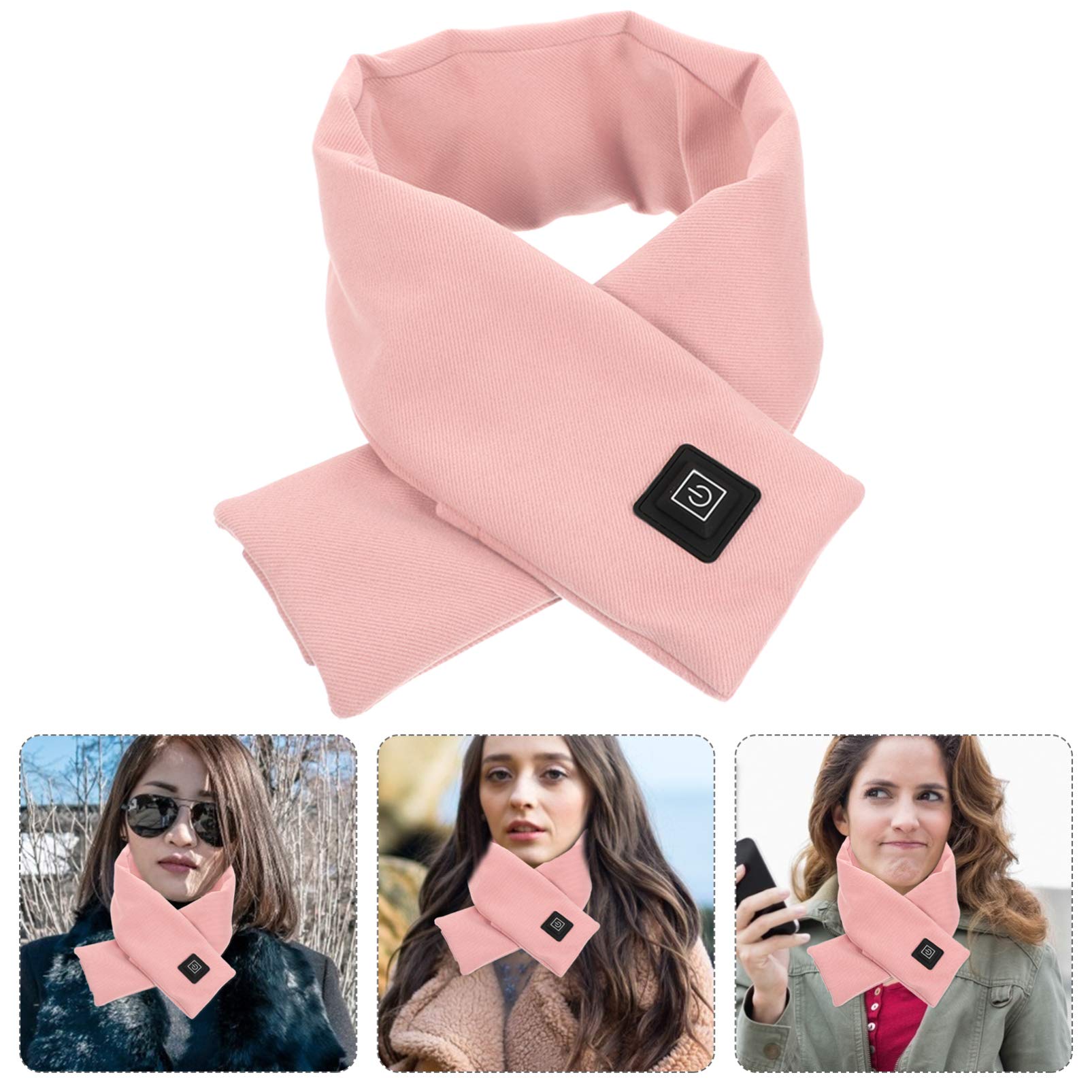 VICASKY Sciarpa Riscaldante USB Rosa Sciarpa Invernale da Tenere Calda Sciarpa Scaldacollo per Clima Freddo Scaldacollo per Uomo Donna