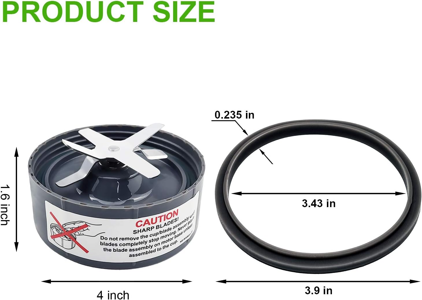 12 Pieces Blade Replacement Parts for NutriBullet Blender Extractor Cross Blade, Gear Rubber Gasket and Shock Pad Compatible with NutriBullet 600W & Pro 900W series - Image 3
