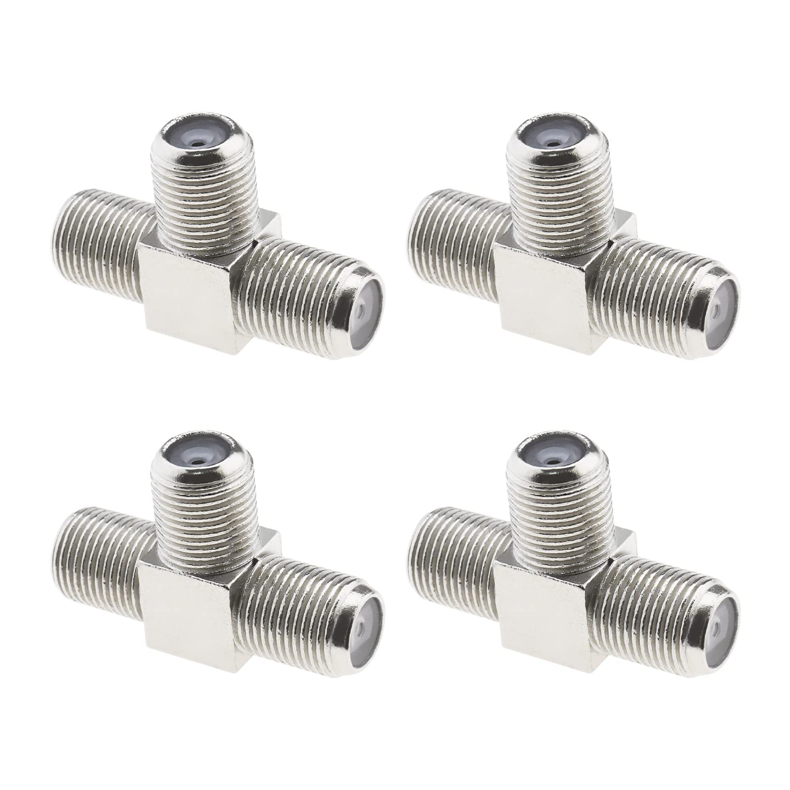 Adattatore Antenna Satellitare - Connettore F Maschio/Maschio A IEC Femmina Per TV Cavo DVB-C/DVB-T2, Nichelato