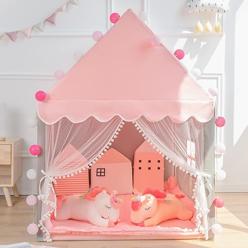 Miniatura 8 de Tienda de campaña de juegos para niños con alfombra, tienda de campaña para niños, tienda de campaña de castillo interior para niñas, tienda de