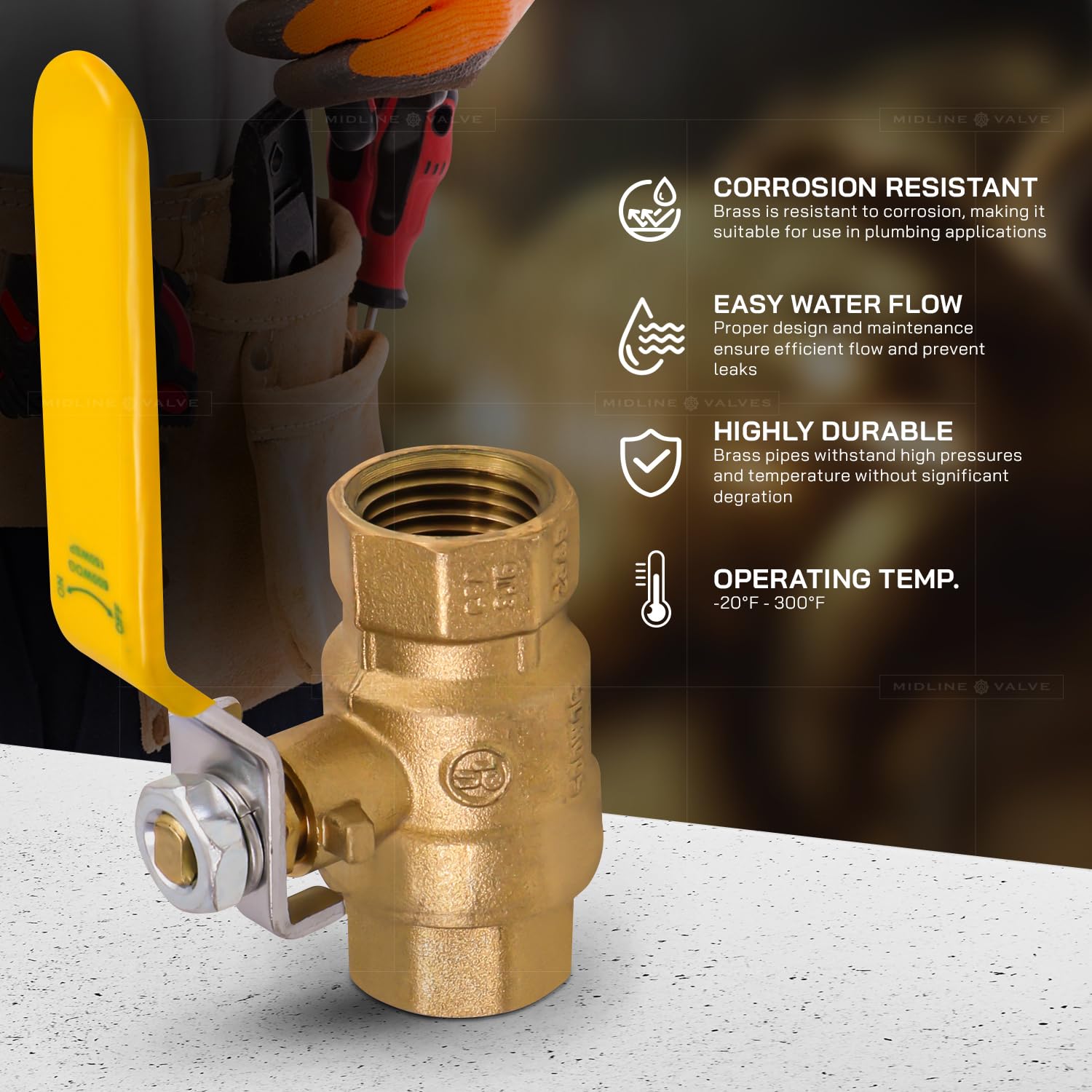 Everflow suministros 605t034-nl plomo Premium Full puerto válvula de bola de latón forjado con rosca hembra IPS conexiones