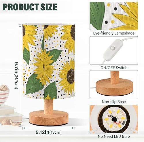 Miniatura 3 de Bedroom Lamps Room Table Lamp with Lamp Shades Sunflowers Lamp for Boys Patio