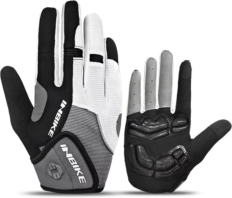 INBIKE Guantes de Ciclismo para Hombres Mujeres Guante de Ciclismo de Montaña Acolchado Antideslizante | Dedos con pantalla táctil, tela de malla ligera y transpirable, palmas acolchadas antideslizantes, bicicleta de montaña MTB, ciclismo de carretera