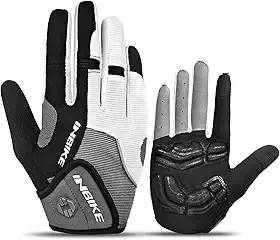 INBIKE Luvas de ciclismo de 5 mm com gel acolchoado e tela sensível ao toque MTB DH Road luva de dedo inteiro para homens e mulheres