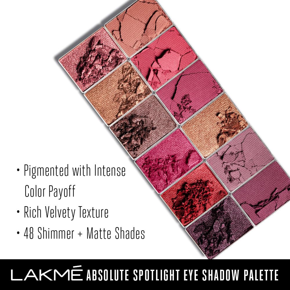 Lakmé Glitterati Chroma Chic Eye Shadow Palette, Highly Pigmented, Shimmery, Lightweight, Smokin Glam|| 12 g 2