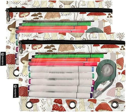 Miniatura 2 de Estuche para carpeta de archivos de bayas de hongos salvajes, bolsa resistente para carpetas de 3 anillas, ventana transparente, oficina,