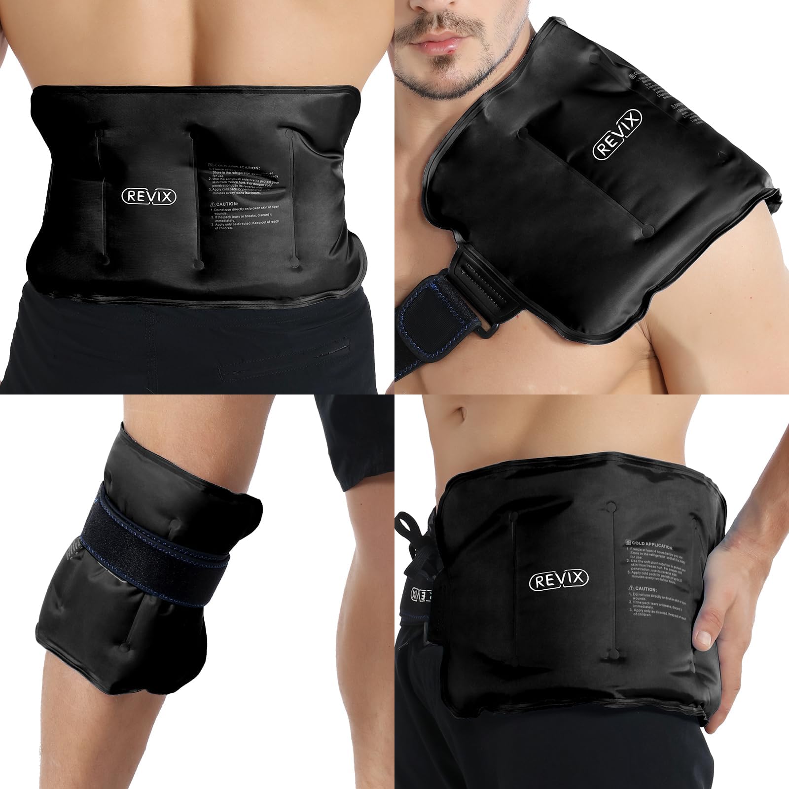 REVIX Large Ice Pack for Hip, Knee, Shoulder, Back Pain, Reusable, Gel Ice Pack for Injuries, Swelling, Bruises, Surgeries, Inflammations, 16 x 9 inches