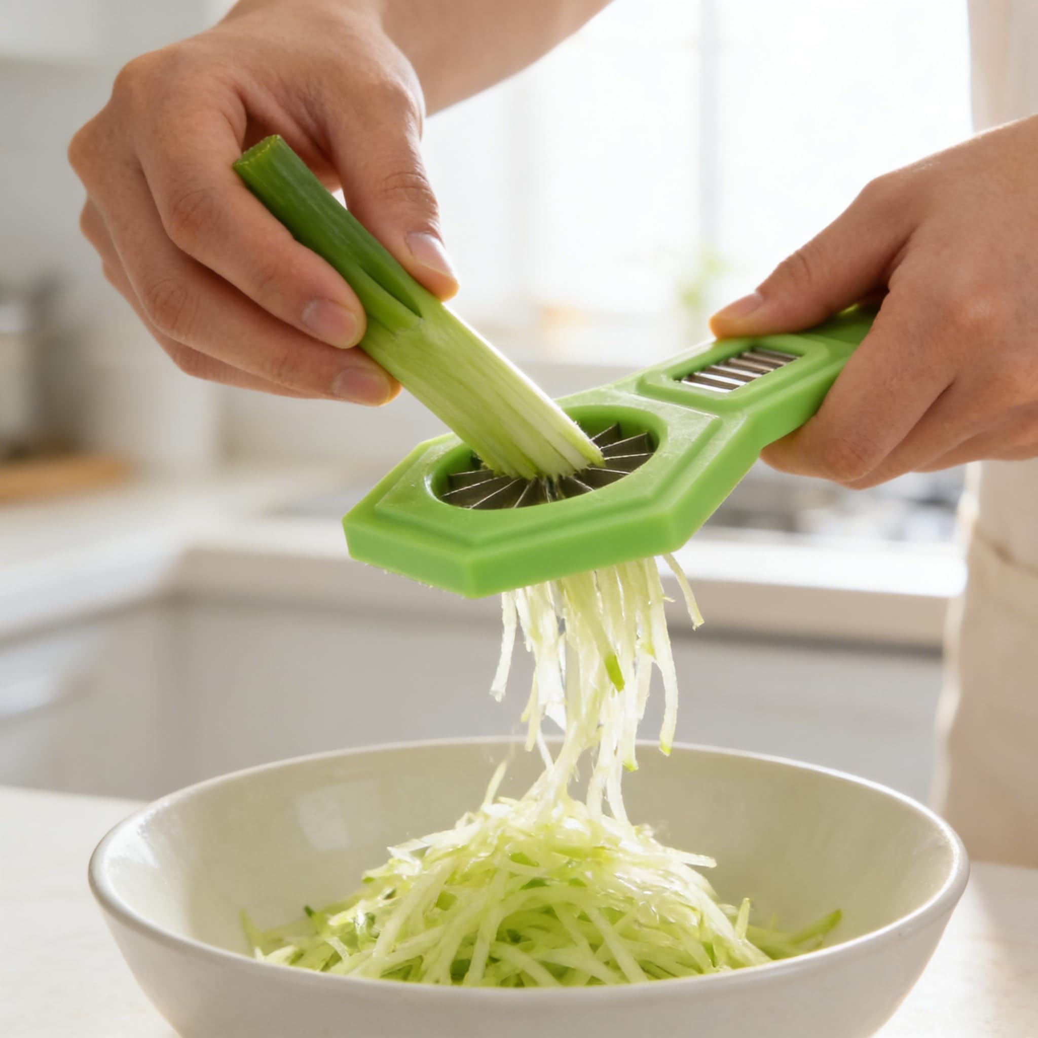 Plum Blossom Green Onion Tool, Vegetable Shredder & Scallion Chopper, Eco-friendly Garnish Maker for Home Kitchen, Essential Cooking Tool