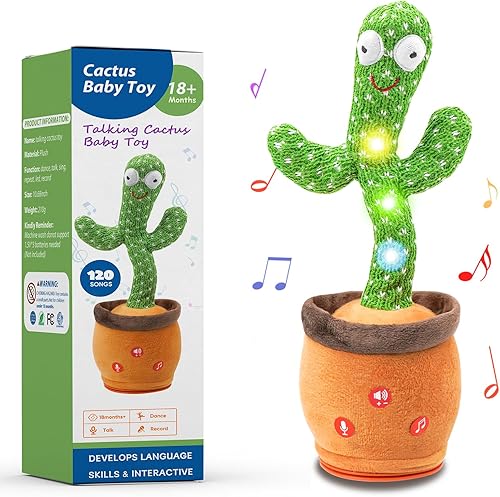 Juguete de cactus que habla bailando, juguetes para bebés, rellenos de calcetines para niños y niñas, interactivo imitando cantar y repetir,