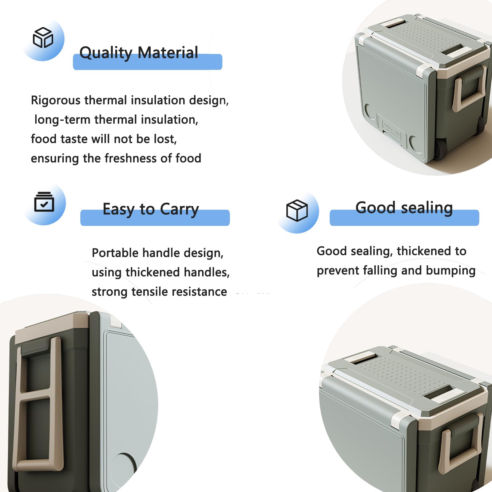 Frigorifero multifunzione a rullo, conservazione e refrigerazione della scatola isolante, tavolo pieghevole aggiornato e 2 sedie per picnic campeggio all'aperto, senza elettricità o compressore, per