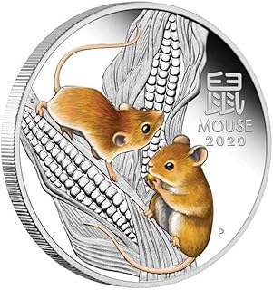 Exquisite Collection of Commemorative Coins 2020 Australian Zodiac Animal Rat Mouse Stealing Corn Silver Plated Commemorative Coin Craft Geng Zi Year Coin