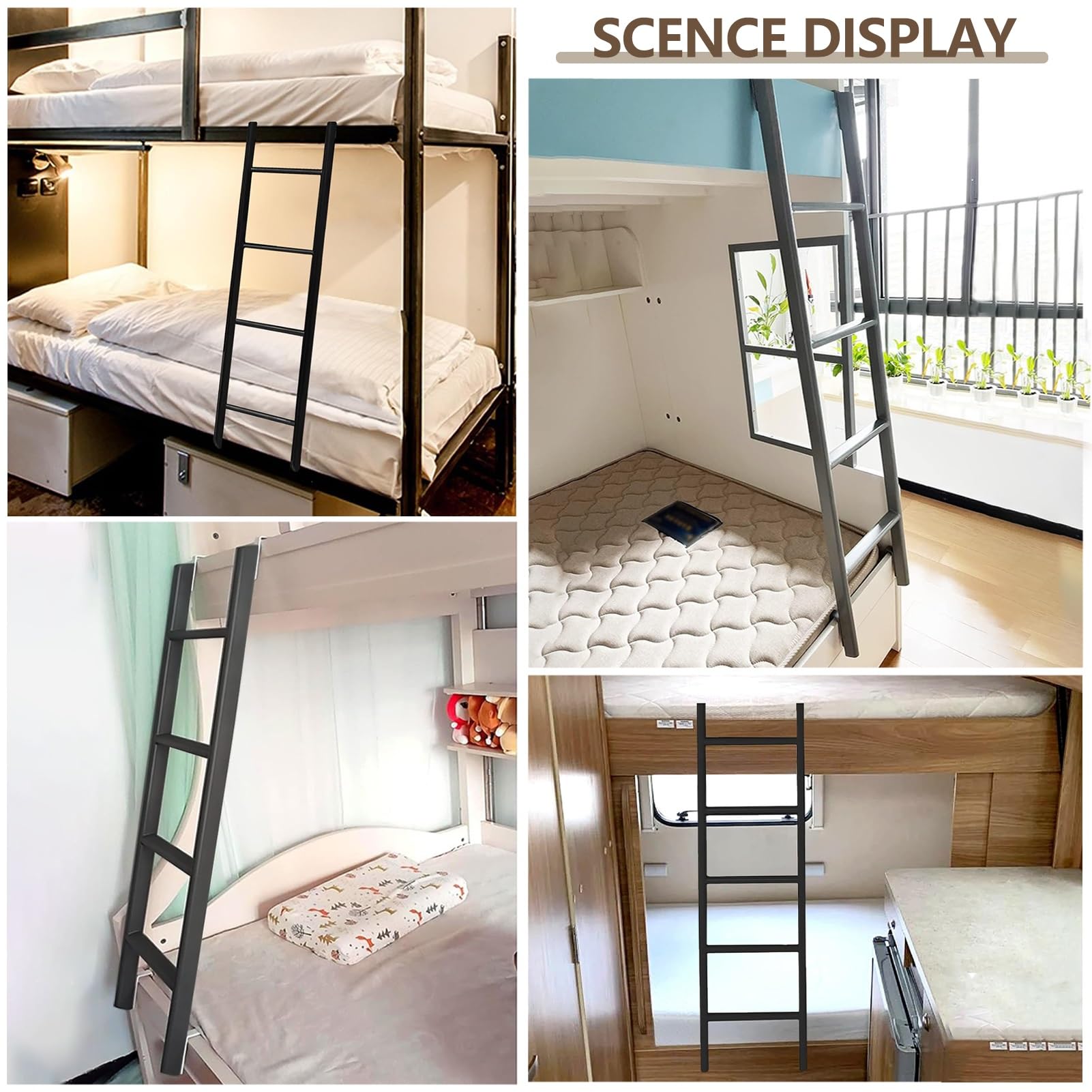 Etagenbettleiter Einhängeleiter, 45"/51"/55"/59" Metallbett-Ersatz-Schrägleiter, 4/5-Stufen-Etagenleiter für Wohnmobile, Universelle Wohnheim-Loft-Kletterleiter (Size : 140cm(55"))