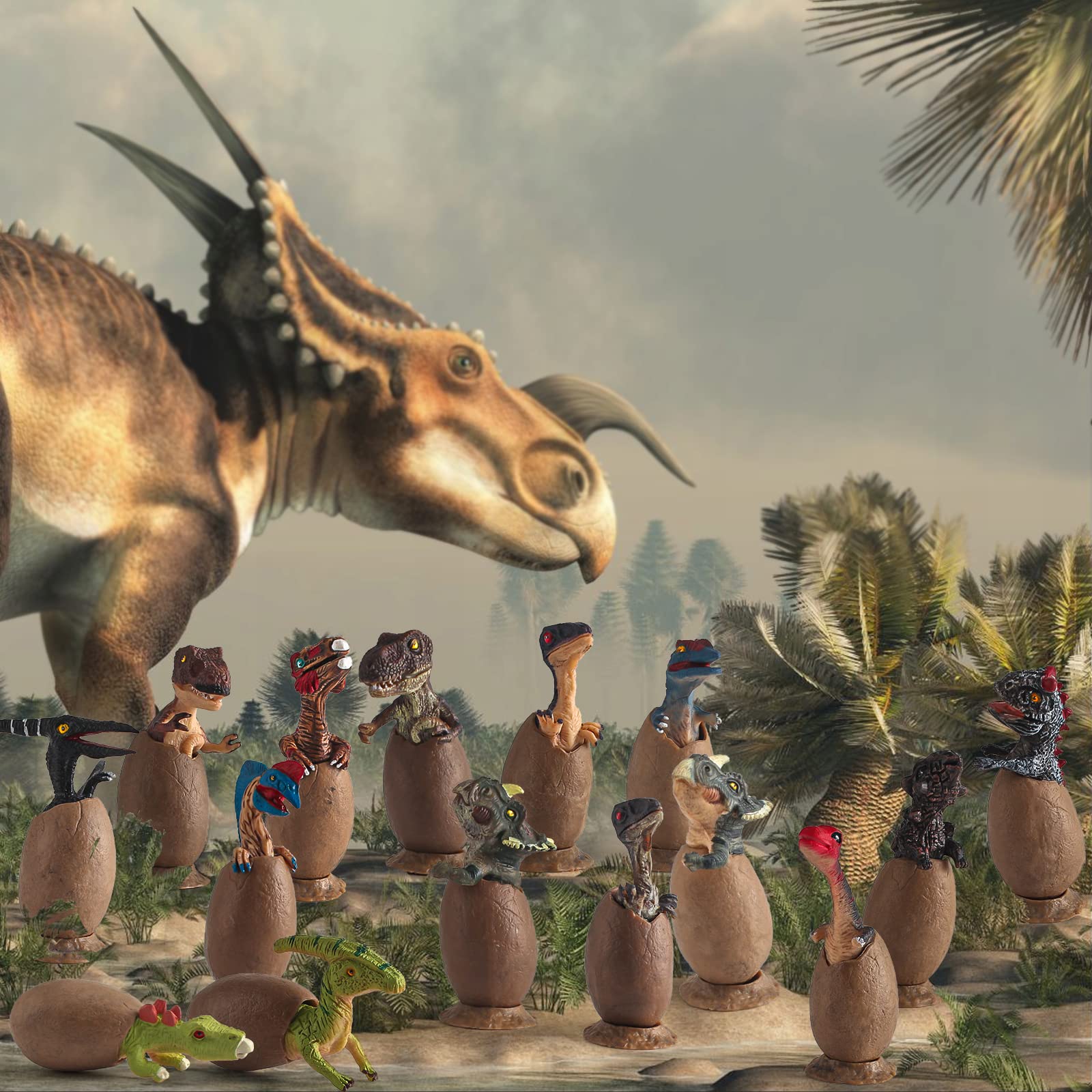 Amazon.co.jp: 恐竜の卵 フィギュア 15個 ミニ恐竜 ティラノサウルス