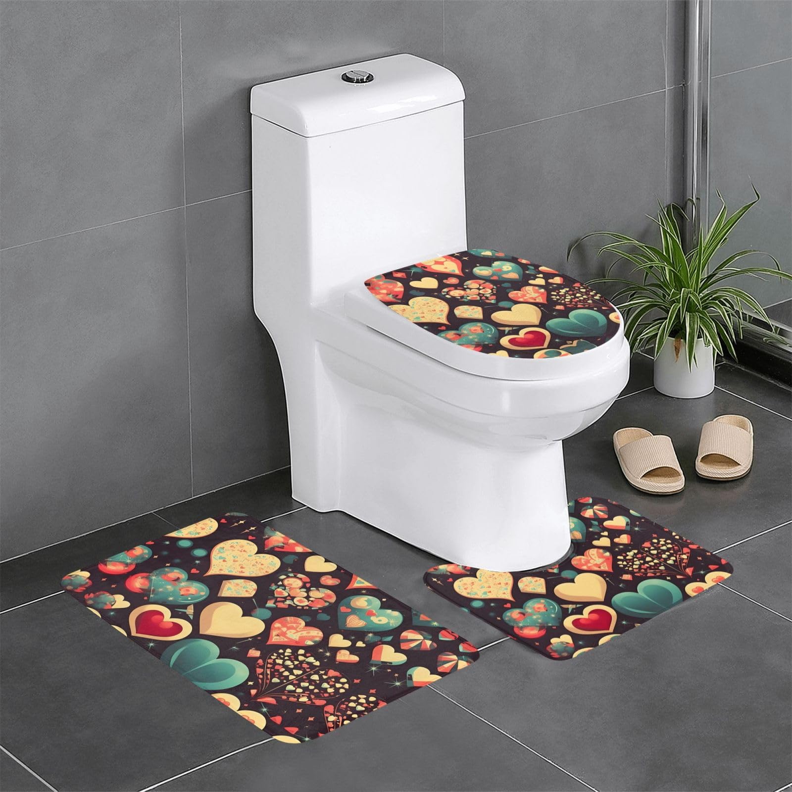 Lot de 3 tapis de bain motif floral antidérapants pour sécuriser la douche des enfants